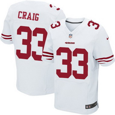 Men's San Francisco 49ers Retired Player #33 Roger Craig White Elite Jersey