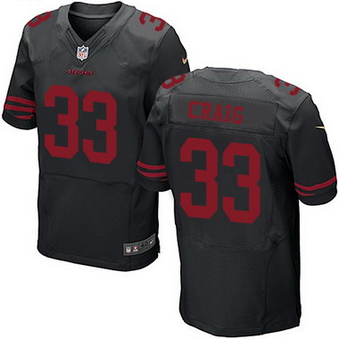 Men's San Francisco 49ers Retired Player #33 Roger Craig Black 2015 NFL Nike Elite Jersey