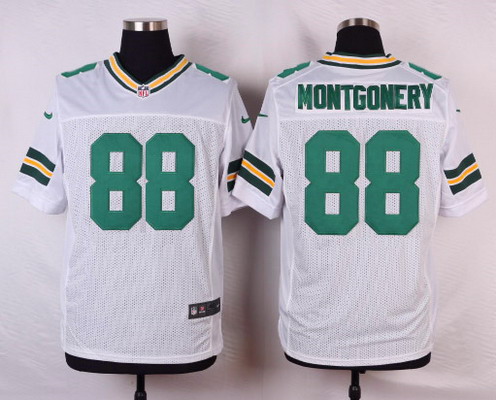 Men's Green Bay Packers #88 Ty Montgomery White Road NFL Nike Elite Jersey
