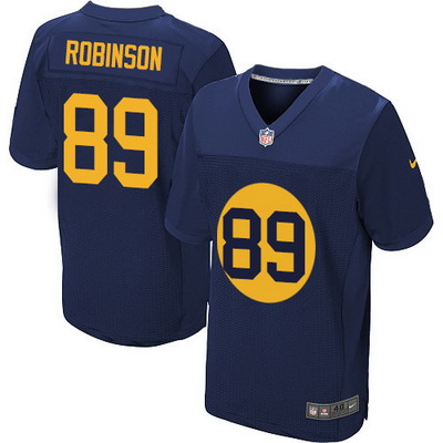 Men's Green Bay Packers Retired Player #89 Dave Robinson Navy Blue Alternate NFL Nike Elite Jersey