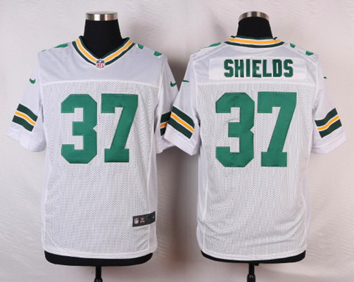 Men's Green Bay Packers #37 Sam Shields White Road NFL Nike Elite Jersey