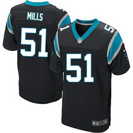 Men's Carolina Panthers Retired Player #51 Sam Mills Black Team Color NFL Nike Elite Jersey