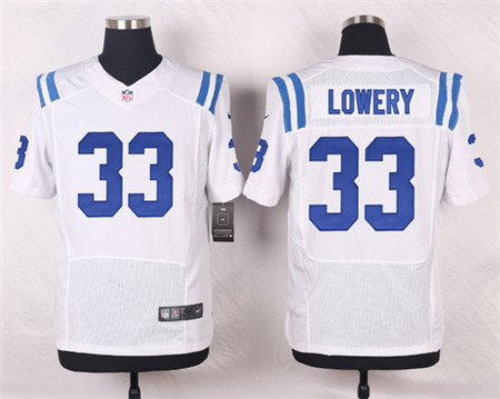 Men's Indianapolis Colts #33 Dwight Lowery White Road NFL Nike Elite Jersey