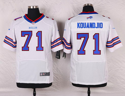 Men's Buffalo Bills #71 Cyrus Kouandjio White Road NFL Nike Elite Jersey