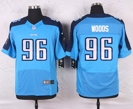 Men's Tennessee Titans #96 Al Woods Light Blue Team Color NFL Nike Elite Jersey