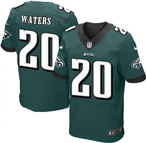 Men's Philadelphia Eagles Retired Player #20 Andre Waters Midnight  Green Elite Jersey