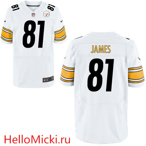 Men's Pittsburgh Steelers #81 Jesse James White Road Nike Elite Jersey