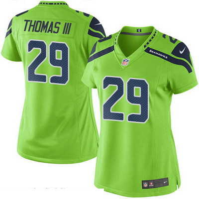 Women's Seattle Seahawks #29 Earl Thomas III Green 2016 Color Rush Stitched NFL Nike Limited Jersey