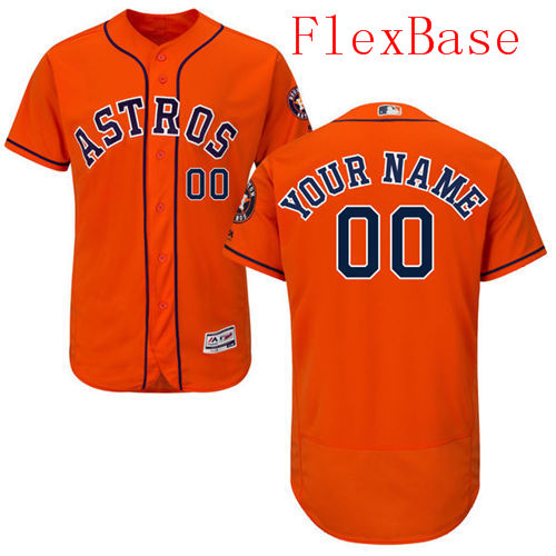 Mens Houston Astros Orange Customized Flexbase Majestic MLB Collection Jersey