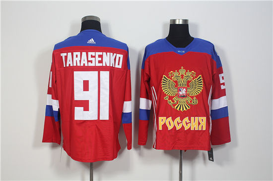 Men's Team Russia #91 Vladimir Tarasenko Red 2016 World Cup Of Hockey Stitched Adidas WCH Game Jersey