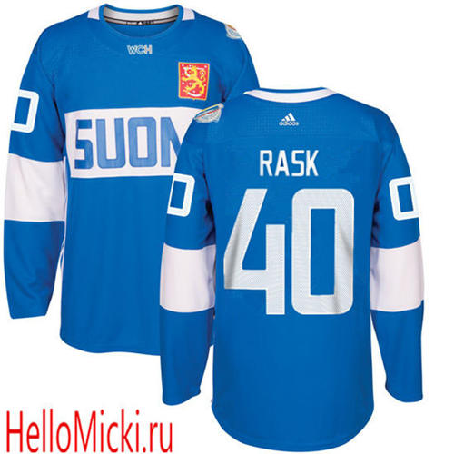 Men's Finland Hockey #40 Tuukka Rask adidas Blue World Cup of Hockey jersey