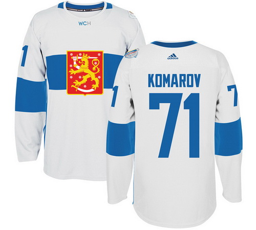 Men's Team Finland #71 Leo Komarov Adidas White 2016 World Cup Of Hockey Stitched WCH Game Jersey