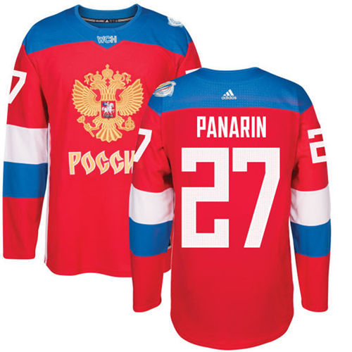Men's Team Russia #27 Artemi Panarin Adidas Red 2016 World Cup Of Hockey Jersey  
