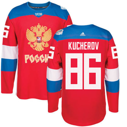 Men's Team Russia #86 Nikita Kucherov Adidas Red 2016 World Cup Of Hockey Jersey  
