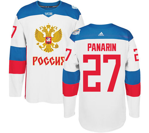 Men's Team Russia #27 Artemi Panarin Adidas White 2016 World Cup Of Hockey WCH Game Jersey
