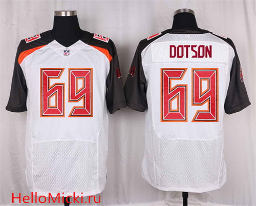 Men's Tampa Bay Buccaneers #69 Demar Dotson White Road Nike Elite Jersey