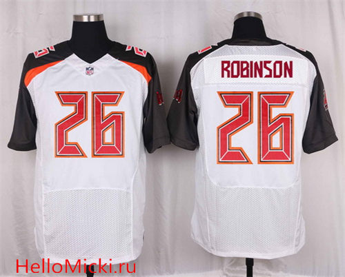 Men's Tampa Bay Buccaneers #26 Josh Robinson White Road Nike Elite Jersey