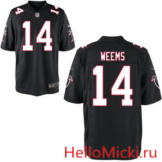 Men's Atlanta Falcons #14 Eric Weems Black Alternate Stitched NFL Nike Elite Jersey