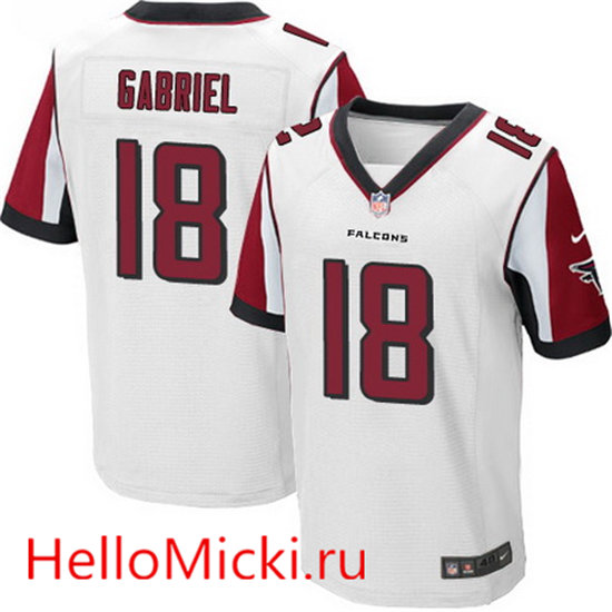 Men's Atlanta Falcons #18 Taylor Gabriel White Road Stitched NFL Nike Elite Jersey