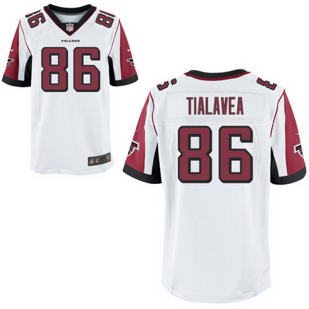 Men's Atlanta Falcons #86 D. J. Tialavea White Road Stitched NFL Nike Elite Jersey