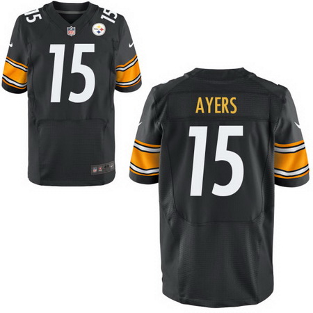 Men's Pittsburgh Steelers #15 Demarcus Ayers Black Team Color Stitched NFL Nike Elite Jersey