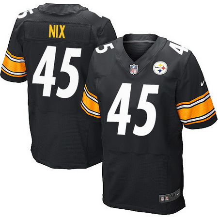 Men's Pittsburgh Steelers #45 Roosevelt Nix Black Team Color Stitched NFL Nike Elite Jersey