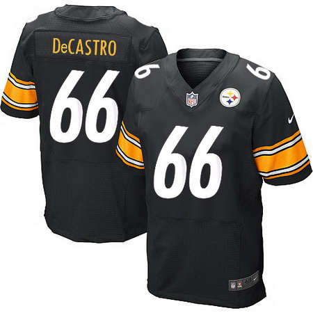 Men's Pittsburgh Steelers #66 David DeCastro Black Team Color Stitched NFL Nike Elite Jersey