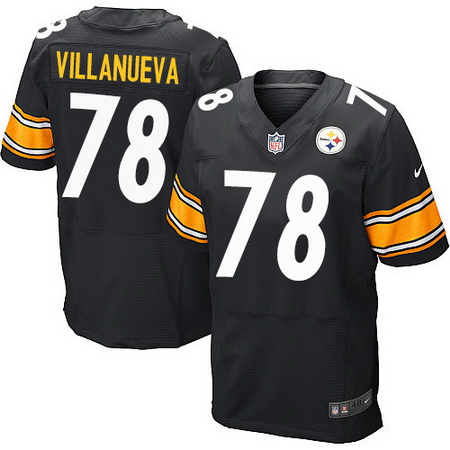 Men's Pittsburgh Steelers #78 Alejandro Villanueva Black Team Color Stitched NFL Nike Elite Jersey