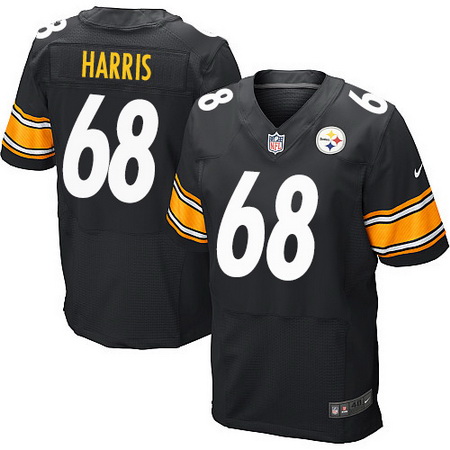 Men's Pittsburgh Steelers #68 Ryan Harris Black Team Color Stitched NFL Nike Elite Jersey