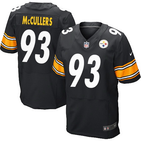 Men's Pittsburgh Steelers #93 Dan McCullers Black Team Color Stitched NFL Nike Elite Jersey