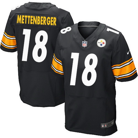 Men's Pittsburgh Steelers #18 Zach Mettenberger Black Team Color Stitched NFL Nike Elite Jersey