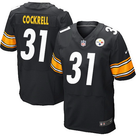 Men's Pittsburgh Steelers #31 Ross Cockrell Black Team Color Stitched NFL Nike Elite Jersey