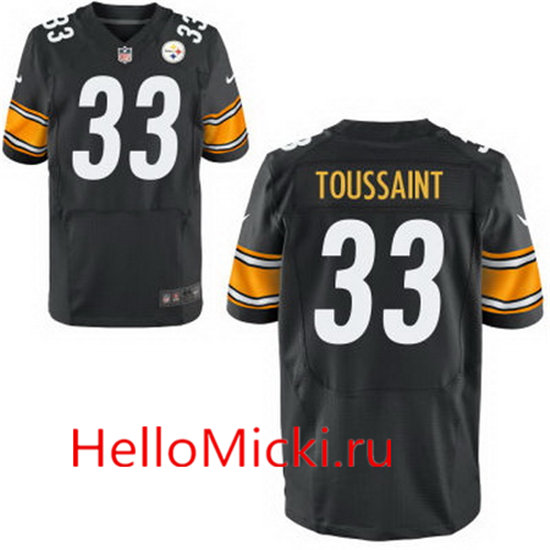 Men's Pittsburgh Steelers #33 Fitzgerald Toussaint Black Team Color Stitched NFL Nike Elite Jersey