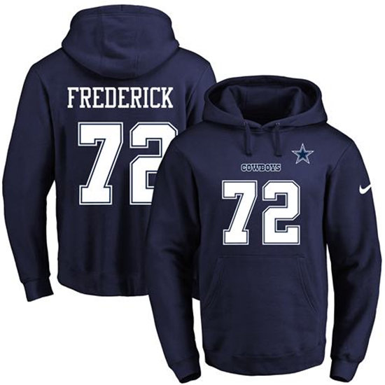 Nike Cowboys 72 Travis Frederick Navy Men's Pullover Hoodie