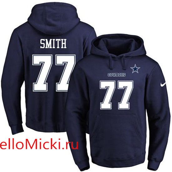 Nike Cowboys 77 Tyron Smith Navy Men's Pullover Hoodie