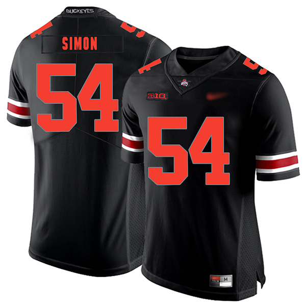John Simon Ohio State Buckeyes Men's Jersey - #54 NCAA Black Replica Authentic