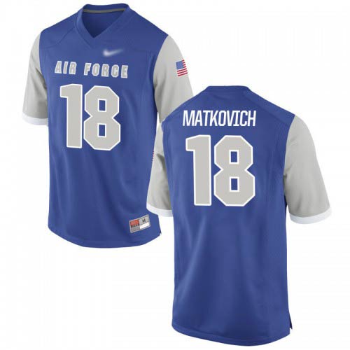 Jake Matkovich Air Force Falcons Mens Jersey - #18 NCAA Royal Game