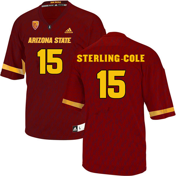 Dillon Sterling-Cole Arizona State Sun Devils Men's Jersey - #15 NCAA Maroon Stitched Authentic