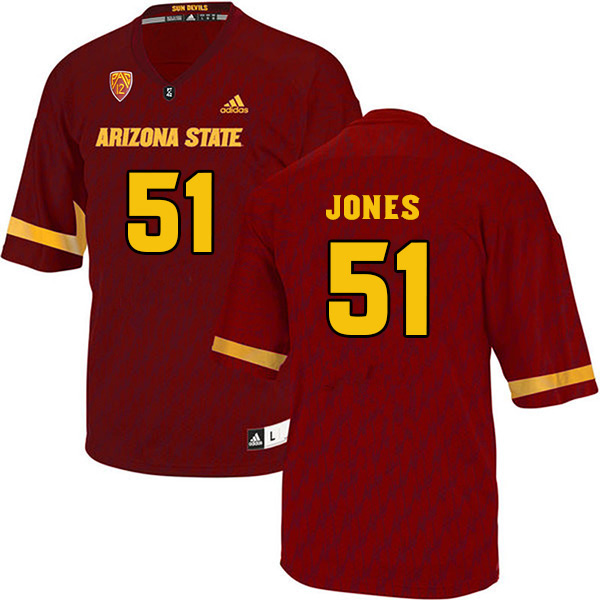 Kyle Jones Arizona State Sun Devils Men's Jersey - #51 NCAA Maroon Stitched Authentic