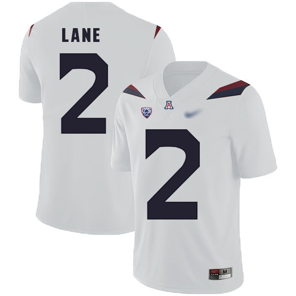 K'Hari Lane Arizona Wildcats Men's Jersey - #2 NCAA White Replica Authentic