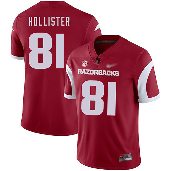 Cody Hollister Arkansas Razorbacks Men's Jersey - #81 NCAA Cardinal Game Authentic