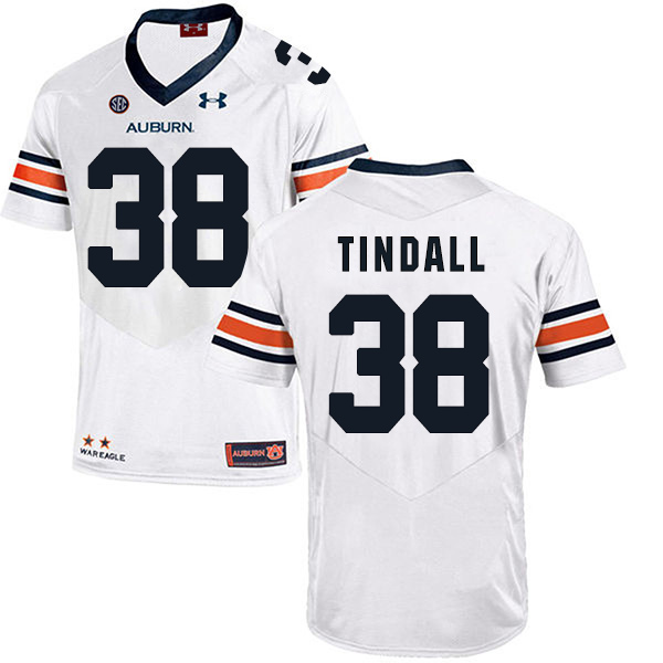 Barrett Tindall Auburn Tigers Men's Jersey - #38 NCAA White Stitched Authentic