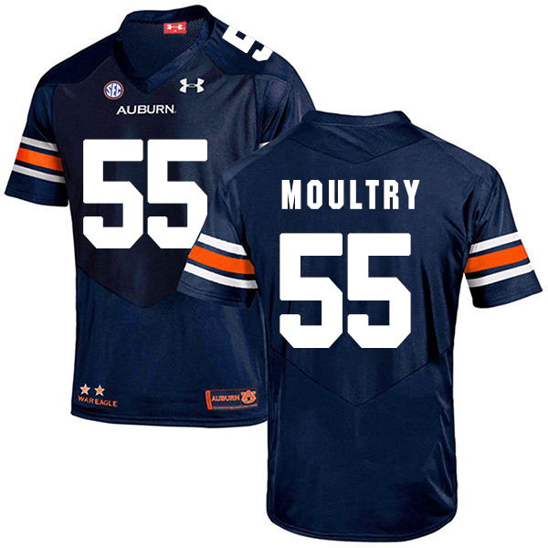 T.D. Moultry Auburn Tigers Men's Jersey - #55 NCAA Navy Blue Stitched Authentic