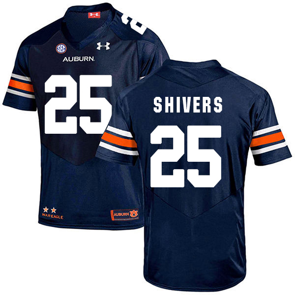 Shaun Shivers Auburn Tigers Men's Jersey - #25 NCAA Navy Blue Stitched Authentic