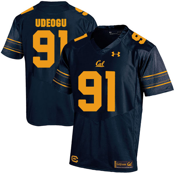 Chinedu Udeogu California Golden Bears Men's Jersey - #91 NCAA Navy Blue Stitched Authentic
