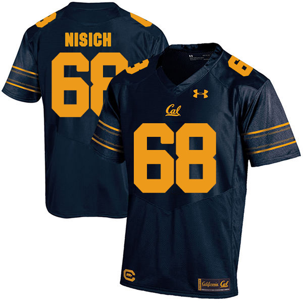 Erick Nisich California Golden Bears Men's Jersey - #68 NCAA Navy Blue Stitched Authentic