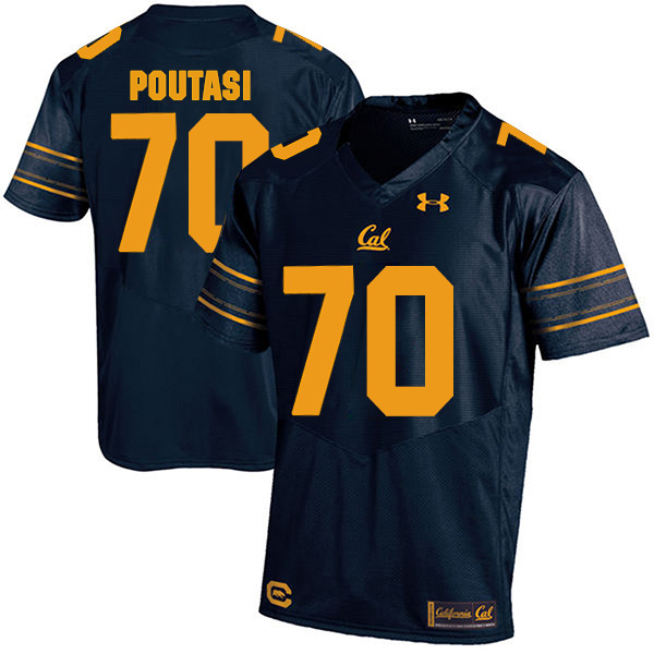 Poutasi California Golden Bears Men's Jersey - #70 NCAA Navy Blue Stitched Authentic