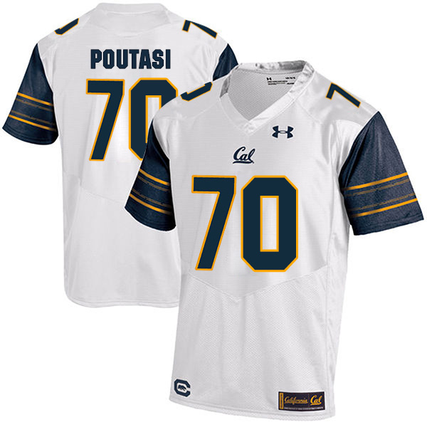 Poutasi California Golden Bears Men's Jersey - #70 NCAA White Stitched Authentic