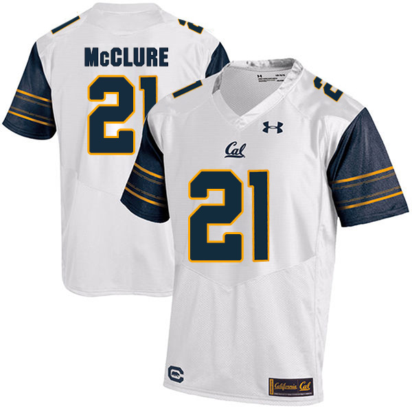 Stefan McClure California Golden Bears Men's Jersey - #21 NCAA White Stitched Authentic