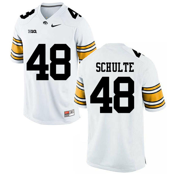Bryce Schulte Iowa Hawkeyes Men's Jersey - #48 NCAA White Stitched Nike Authentic